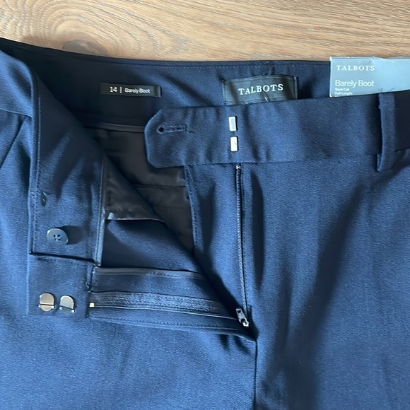 Talbots The Barely Boot Navy Pant Trousers Size 14 NWT - Picture 12 of 13